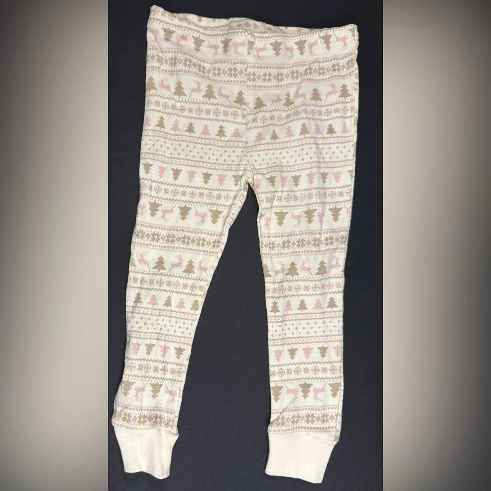 NWT Rabbit + Bear Organic Cotton 2T Fair Isle Deer Pajamas